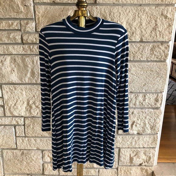 Target Other - Target blue and white striped mock neck dress